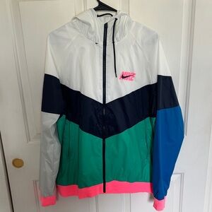 Nike Women's Windbreaker Jacket - White, Navy, Green, Blue, Pink